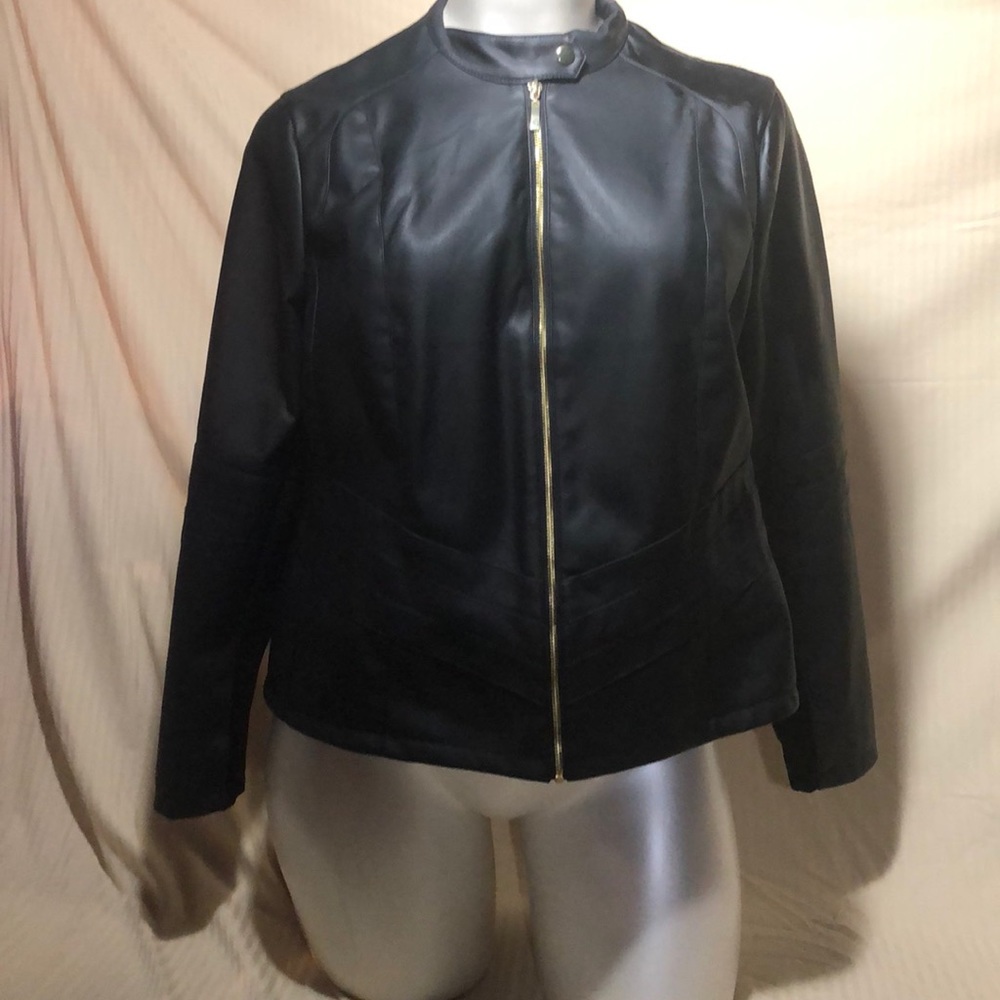 Lane bryant faux leather coat
